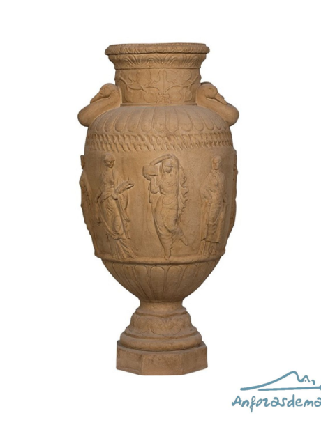Copa Ánfora Grande, en mármol reconstituido, de 110 cm de alto. Elemento decorativo de interior o exterior.