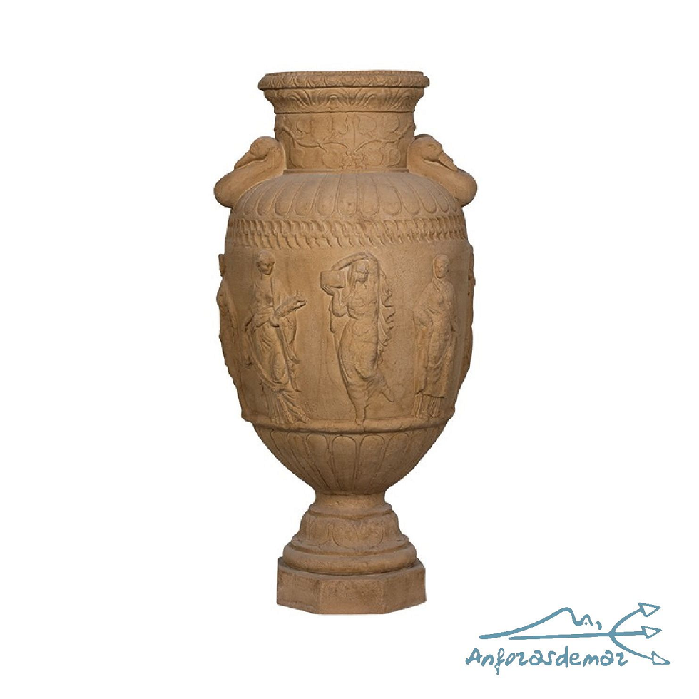 Copa Ánfora Grande, en mármol reconstituido, de 110 cm de alto. Elemento decorativo de interior o exterior.