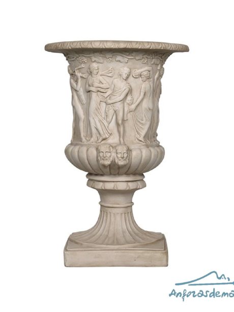Copa Bacanal, en mármol reconstituido, de 90 cm de alto. Elemento decorativo de interior o exterior.